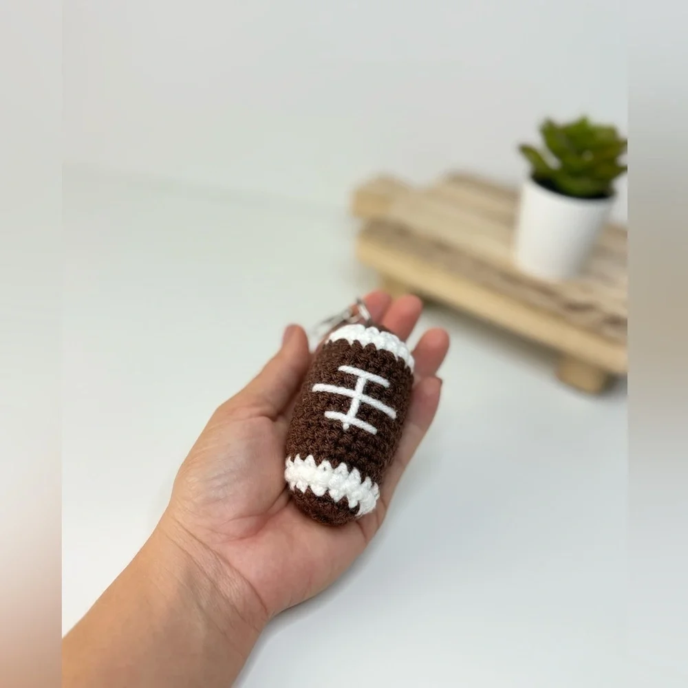 Handcrafted Coach gift American Football Keychain Crochet